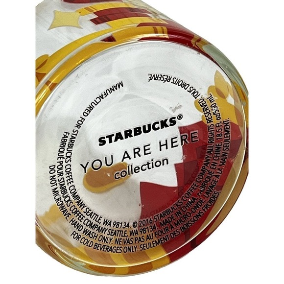 STARBUCKS You Are Here Collection LAS VEGAS Glass Water Bottle 18.5 oz Screw Top - Picture 4 of 7